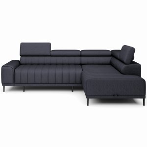 Ecksofa CALDO L Schlaffunktion Relaxfunktion Bettkasten Dunkelgrau (Illias 02)