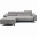Ecksofa CALDO MINI mit Schlaffunktion Bettkasten Relaxfunktion Hellgrau (Ontario 14)