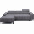 Ecksofa CALDO MINI Relaxfunktion Schlaffunktion Bettkasten Dunkelgrau (Ontario 16)