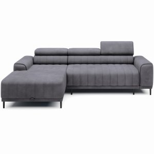 Ecksofa CALDO MINI Relaxfunktion Schlaffunktion Bettkasten Dunkelgrau (Ontario 16)