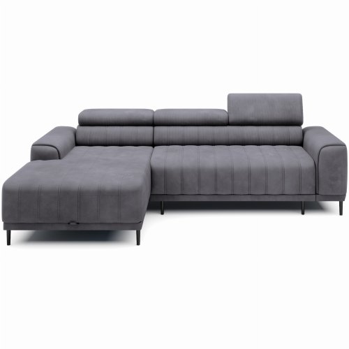 Ecksofa CALDO MINI Relaxfunktion Schlaffunktion Bettkasten Dunkelgrau (Ontario 16)