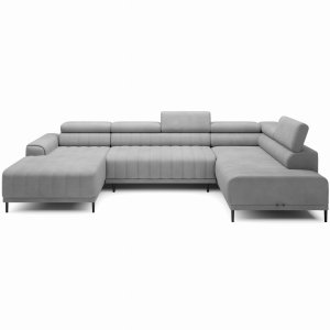 Ecksofa CALDO XL – U-Form mit Bettkasten, Schlaffunktion & Relaxfunktion, 342 cm, Hellgrau (Ontario 14)