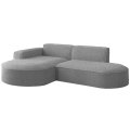 PARMA STUDIO Ecksofa 236 cm – Weiches Bouclé-Design für kleine, stilvolle Räume - Hellgrau (Loop 16)