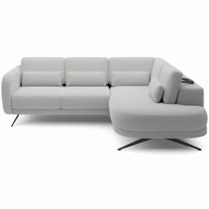 Ecksofa ILUSIO L  Elektrisch verstellbare Sitztiefe Relaxfunktion - Grau (Quelle 83)