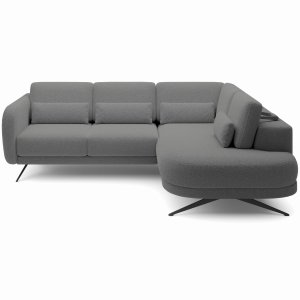 ILUSIO L Ecksofa Elektrisch verstellbare Sitztiefe Relaxfunktion Dunkelgrau (Quelle 92)