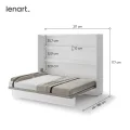 Wandklappbett 160x200 Horizontal Schrankbett BED CONCEPT Weiß BC-14