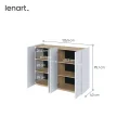 Kommode EASY Schrank mit LEDs EA-02 Weiß Hochglanz / Eiche