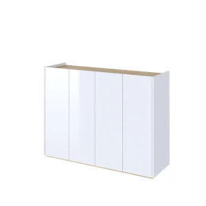 Kommode EASY Schrank mit LEDs  EA-02 Weiß Hochglanz / Eiche