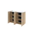 Kommode EASY Schrank mit LEDs EA-02 Eiche / Weiß Hochglanz