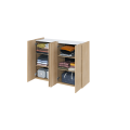 Kommode EASY Schrank mit LEDs EA-02 Eiche / Weiß Hochglanz