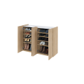 Kommode EASY Schrank mit LEDs EA-02 Eiche / Weiß Hochglanz