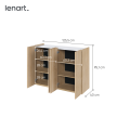 Kommode EASY Schrank mit LEDs EA-02 Eiche / Weiß Hochglanz