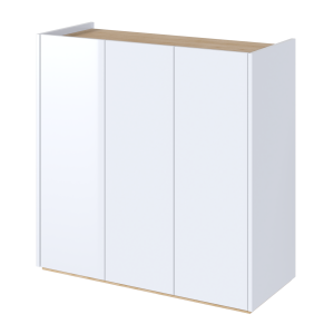 Kommode EASY  EA-03 Schrank mit LEDs Weiß Hochglanz / Eiche