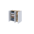 Kommode EASY EA-03 Schrank mit LEDs Weiß Hochglanz / Eiche