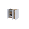 Kommode EASY EA-03 Schrank mit LEDs Weiß Hochglanz / Eiche
