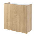 Kommode EASY EA-03 Schrank mit LEDs Eiche / Weiß Hochglanz