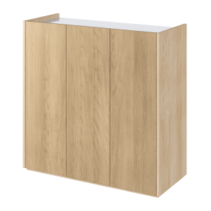 Kommode EASY  EA-03 Schrank mit LEDs Eiche / Weiß Hochglanz