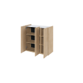 Kommode EASY EA-03 Schrank mit LEDs Eiche / Weiß Hochglanz