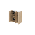 Kommode EASY EA-03 Schrank mit LEDs Eiche / Weiß Hochglanz
