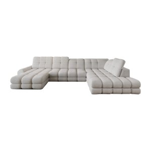 Ecksofa mit elektrischer Sitzverstellung TOLLO XL Schlaffunktion Bettkasten U-form 400x217 Creme (Quelle 02)