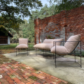 Set Gartenmöbel aus Metall Metallsofa Sofa mit zwei Sesseln