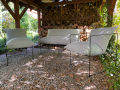 Set Gartenmöbel aus Metall Metallsofa Sofa mit zwei Sesseln