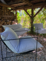 Set Gartenmöbel aus Metall Metallsofa Sofa mit zwei Sesseln