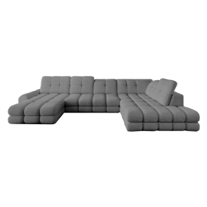 Ecksofa mit elektrischer Sitzverstellung TOLLO XL Schlaffunktion Bettkasten U-form 400x217 Dunkelgrau (Quelle 92)