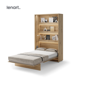 Wandklappbett 120x200 Vertikal Lenart BED CONCEPT Schrankbett Eiche Artisan BC-02