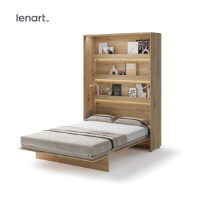 Wandklappbett 140x200 Vertikal Lenart BED CONCEPT Schrankbett Eiche Artisan BC-01