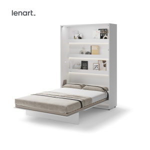 Wandklappbett Lenart BED CONCEPT 140x200 Vertikal Schrankbett Lenart Schrankbett Weiß Hochglanz BC-01