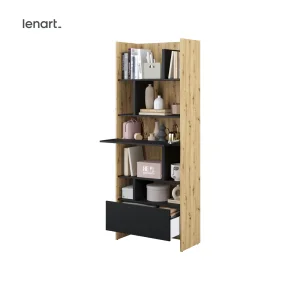 Bücherregal für Schrankbett Lenart BED CONCEPT BC-22 Schwarz/Eiche 84 cm