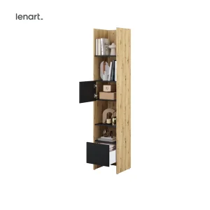 Bücherregal für Schrankbett Lenart BED CONCEPT BC-23 Schwarz/Eiche 44 cm