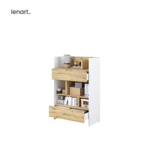 Kleines Bücherregal für Schrankbett Lenart BED CONCEPT BC-26 Weiß/Eiche 92/138 cm
