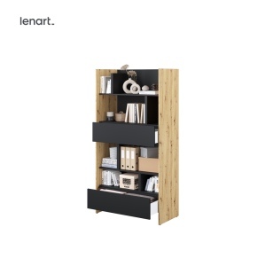 Kleines Bücherregal für Schrankbett Lenart BED CONCEPT BC-28 Schwarz/Eiche 92/178 cm