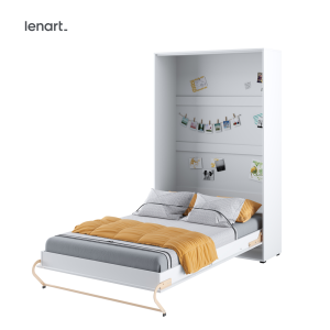Wandklappbett 120x200 Vertikal Schrankbett  Lenart CONCEPT PRO 2 Weiß Hochglanz CP-02