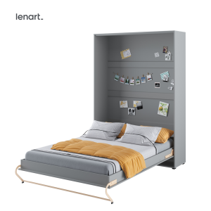 Wandklappbett 140x200 Vertikal Grau Schrankbett Lenart CONCEPT PRO 1 CP-01