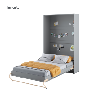 Wandklappbett 120x200 Vertikal Lenart CONCEPT PRO 2 Schrankbett Grau CP-02
