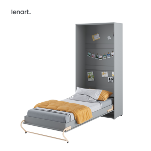Wandklappbett 90x200 Vertikal Schrankbett Lenart CONCEPT PRO 3 Grau CP-03