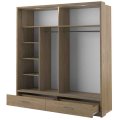 Kleiderschrank ARTI 5 mit zwei Schiebetüren, zwei Schubladen und einem Spiegel LENART
