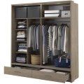 Kleiderschrank ARTI 5 mit zwei Schiebetüren, zwei Schubladen und einem Spiegel LENART