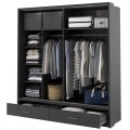 Kleiderschrank ARTI 5 mit zwei Schiebetüren, zwei Schubladen und einem Spiegel LENART