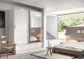 Kleiderschrank ARTI 5 mit zwei Schiebetüren, zwei Schubladen und einem Spiegel LENART