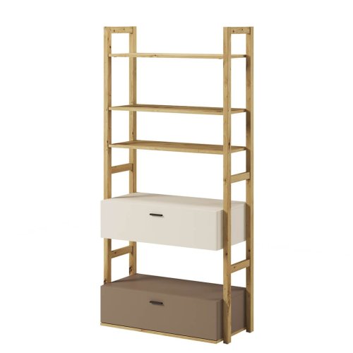 Bücherregal Lenart LENNY LY-02 Eiche Artisan/beige/Trüffel