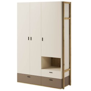 Kleiderschrank Lenart LENNY LY-01 Eiche Artisan/beige/Trüffel