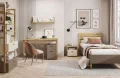 Bett Lenart LENNY LY-10 Eiche Artisan/beige/Trüffel
