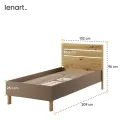 Bett Lenart LENNY LY-10 Eiche Artisan/beige/Trüffel