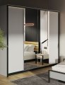 Kleiderschrank Lenart GRIS GS-01 grau/schwarz