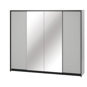 Kleiderschrank Lenart GRIS GS-01 grau/schwarz