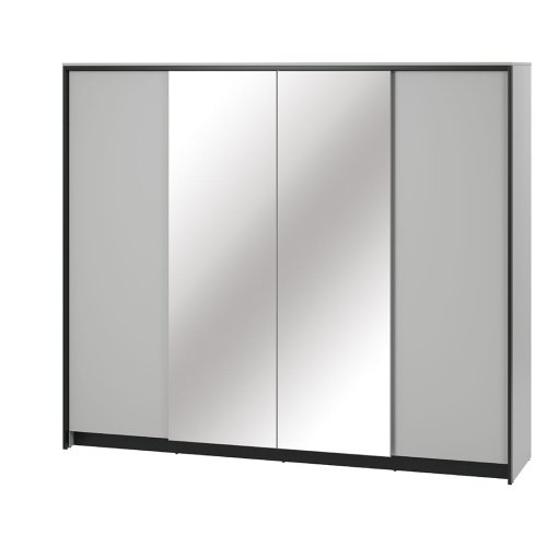 Kleiderschrank Lenart GRIS GS-01 grau/schwarz